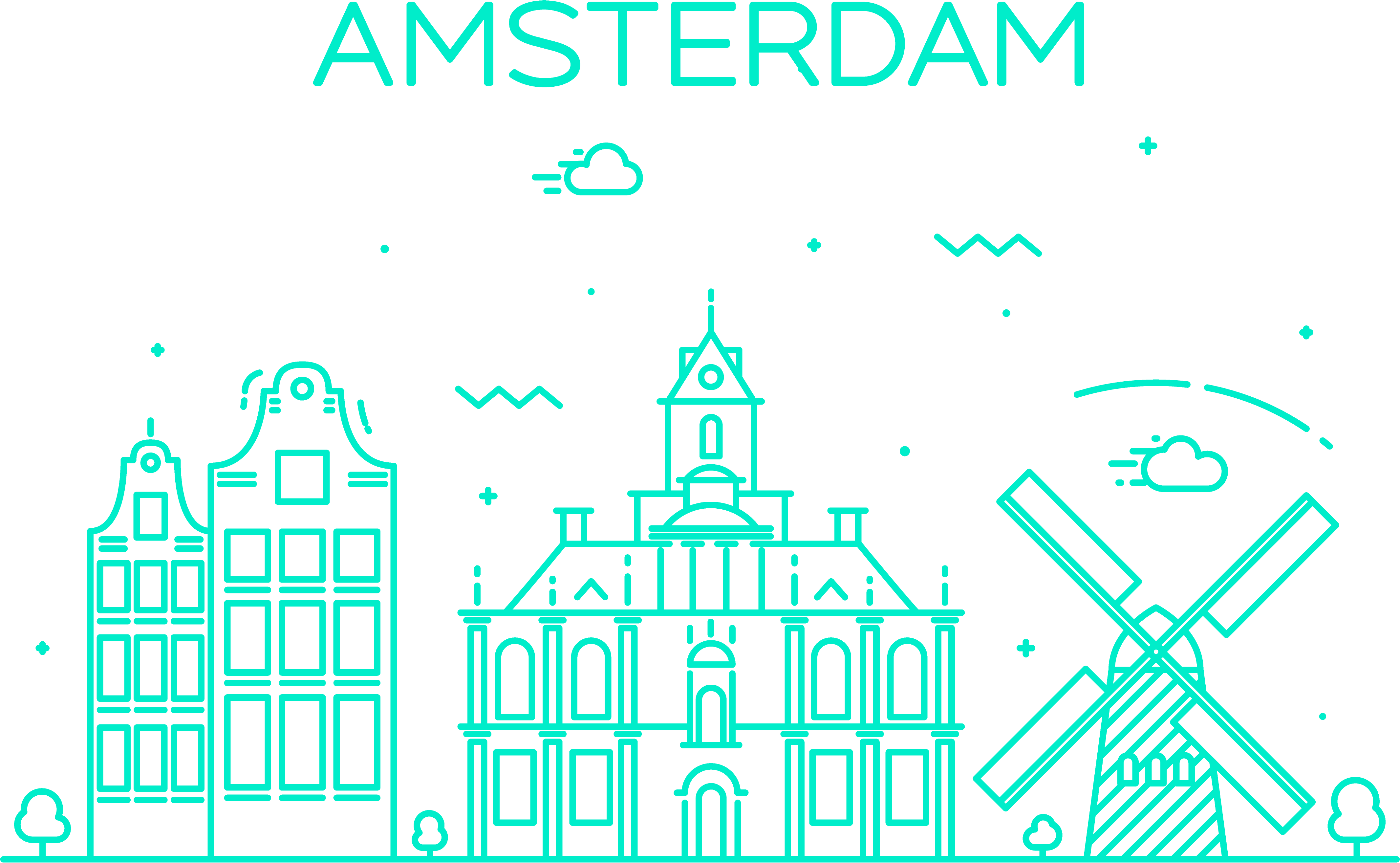 Cityscape illustration Amsterdam